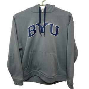 Campus Drive Men’s BYU Gray & Blue Hoodie Thick Pullover College Size Large